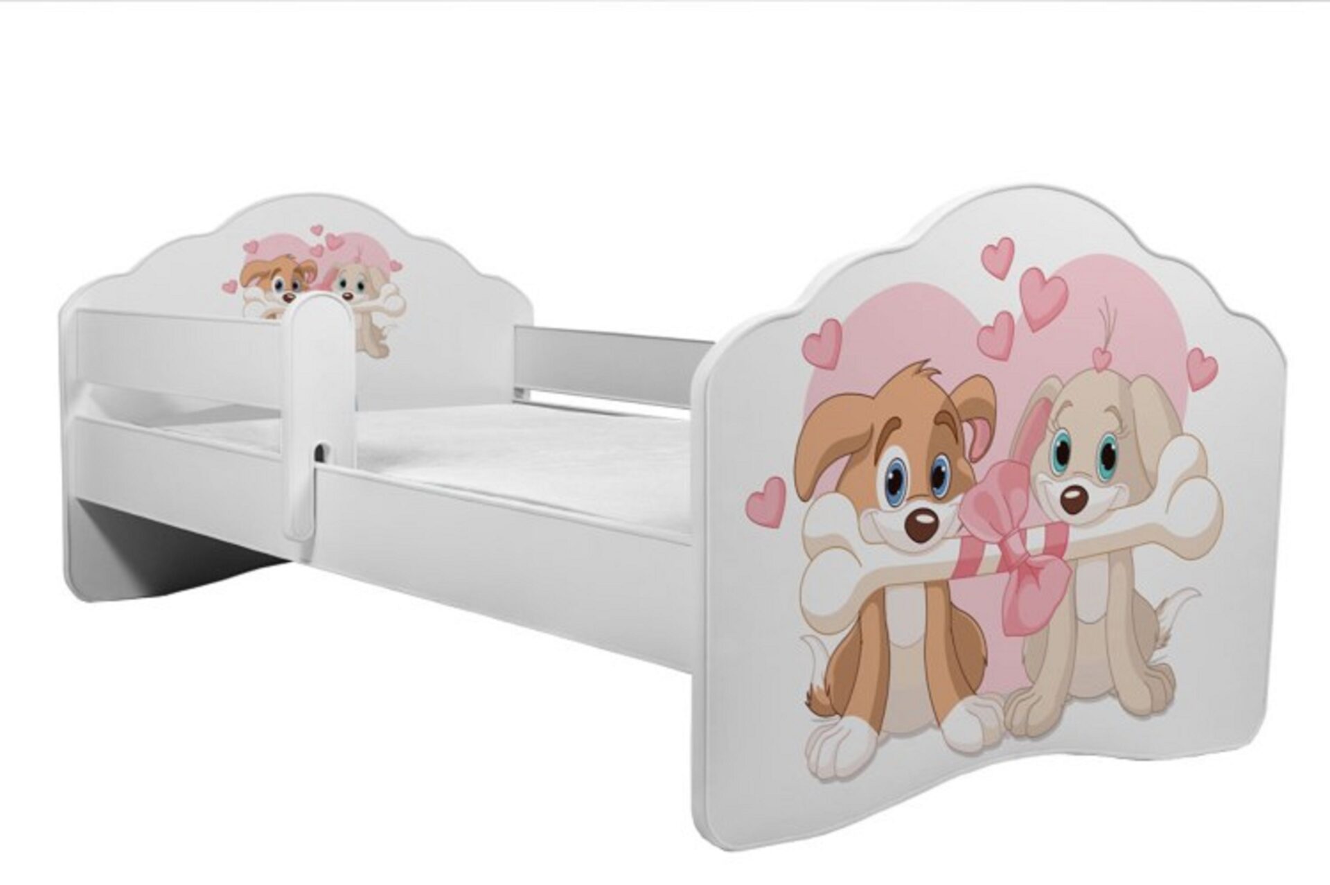 Lova su čiužiniu ir karnizu CASIMO TWO DOGS 160x80 balta ADRK