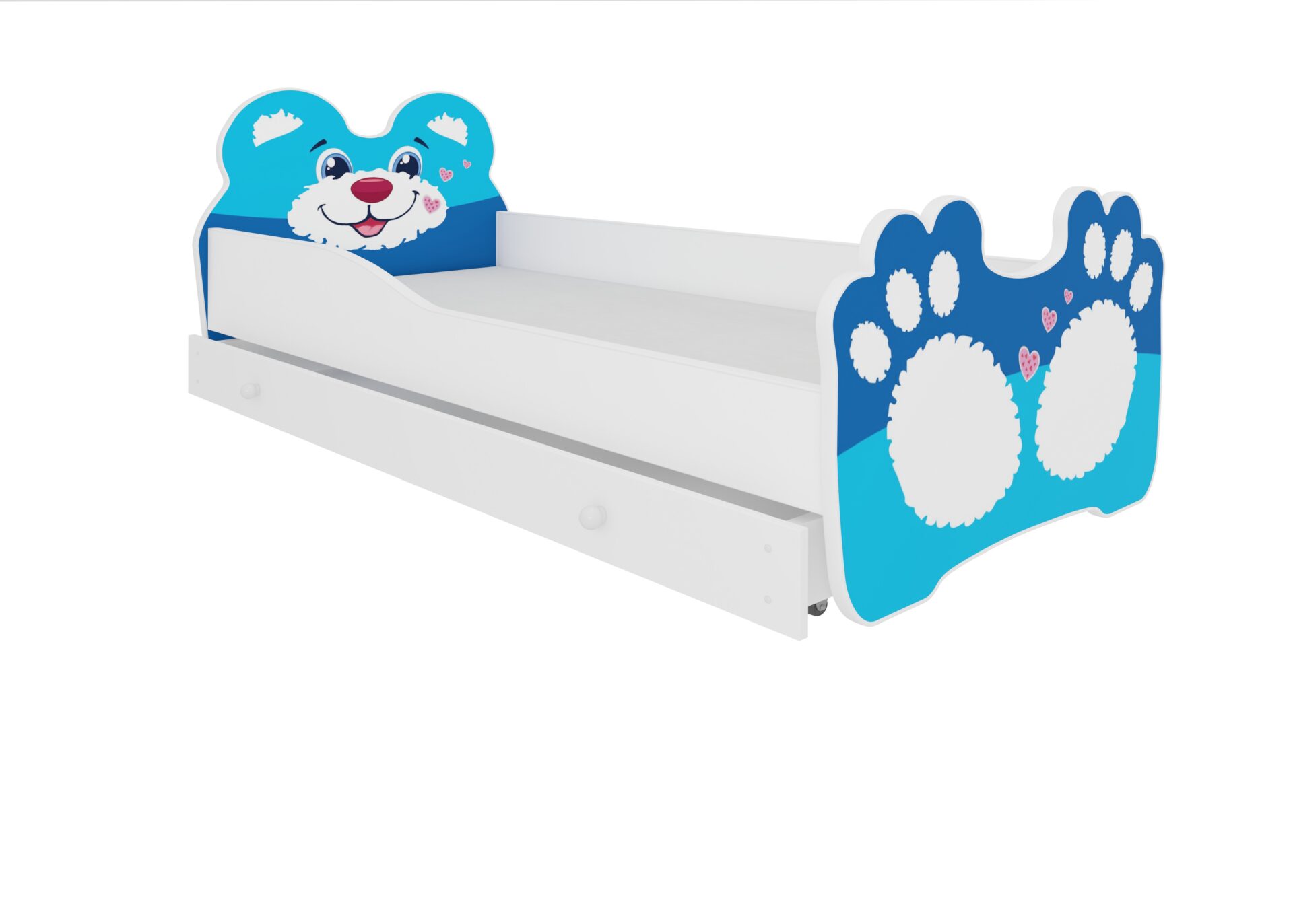 Lova su čiužiniu ir stalčiumi BEAR BLUE 140x70 Blue ADRK
