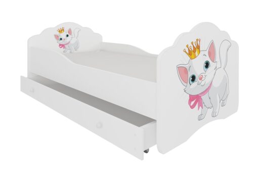 Lova su čiužiniu ir stalčiumi CASIMO CAT 160×80 balta ADRK