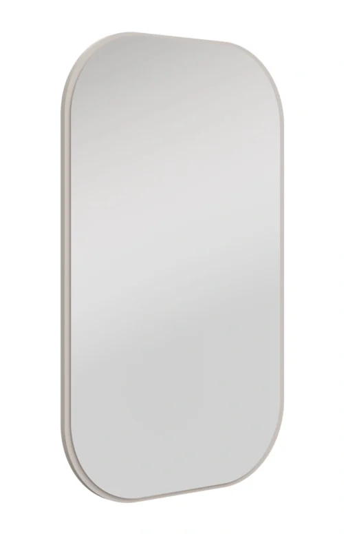 Stačiakampis veidrodis 702 Ovalio smėlio spalvos