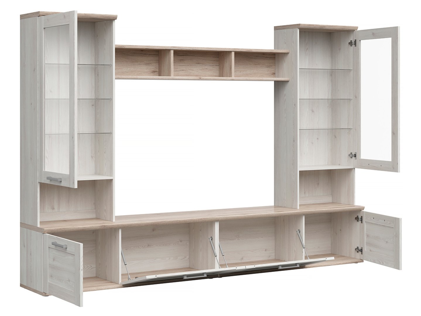 ROMANCE sieninė spintelė 277 cm, šviesus San Remo ąžuolas/šviesus Sibiu maumedis - Paveikslėlis 2