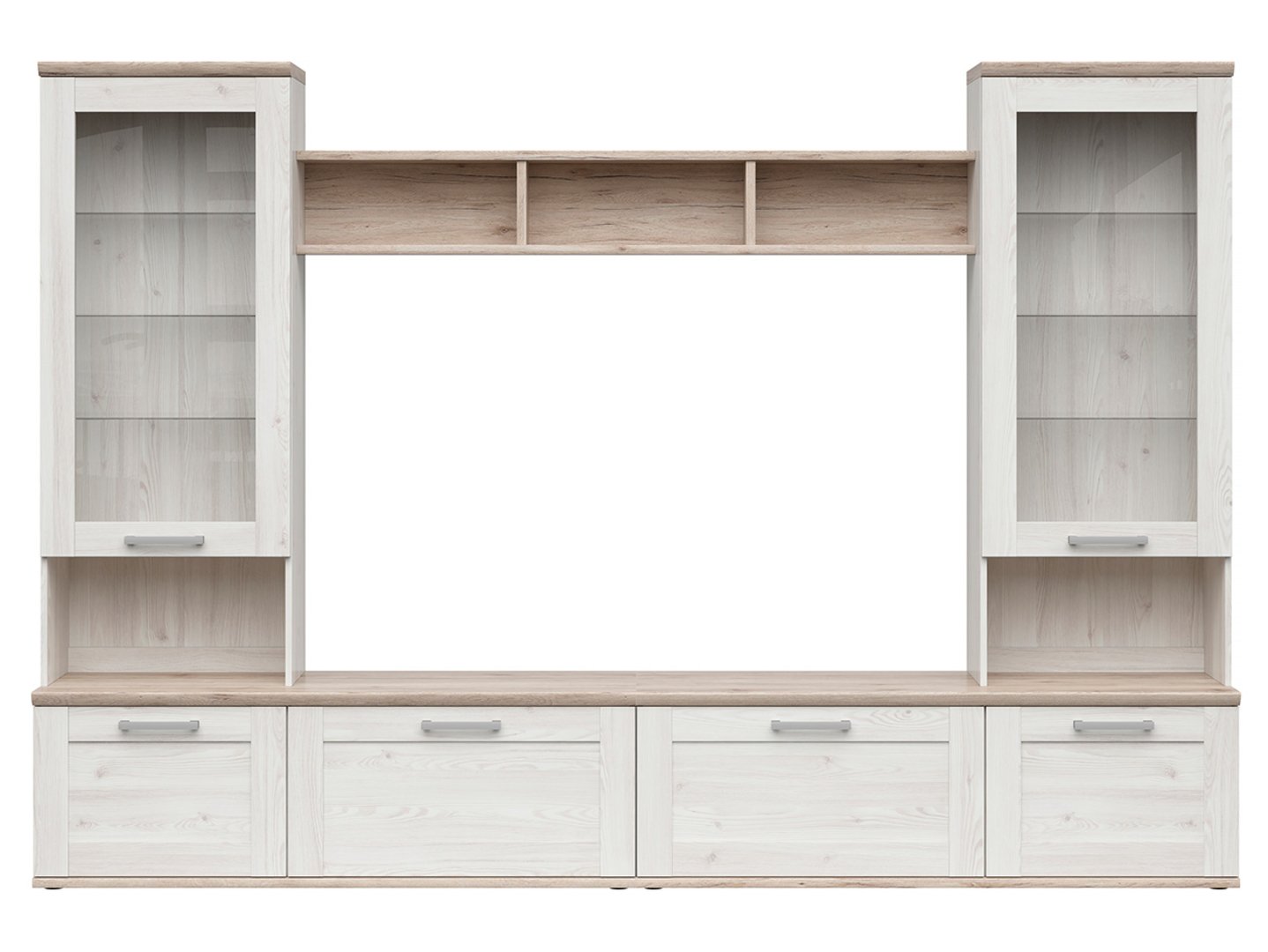 ROMANCE sieninė spintelė 277 cm, šviesus San Remo ąžuolas/šviesus Sibiu maumedis - Paveikslėlis 3