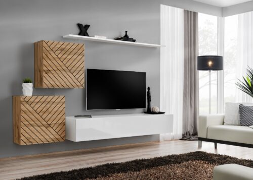 Sieninė spintelė „Switch V“ su baltos spalvos rankena ASM