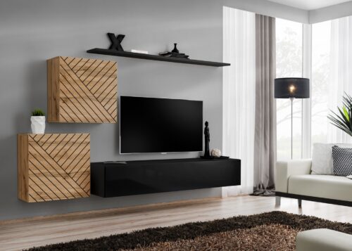 Sieninė spintelė „Switch V“ su juoda spalva, ASM