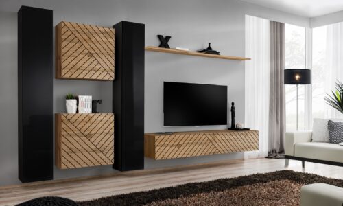 Sieninė spintelė „Switch VI“ juoda/wotan ASM