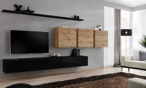 Sieninė spintelė „Switch VII“ juoda/wotan ASM