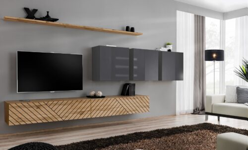 Sieninė spintelė „Switch VII“ su wotan/grafito ASM danga