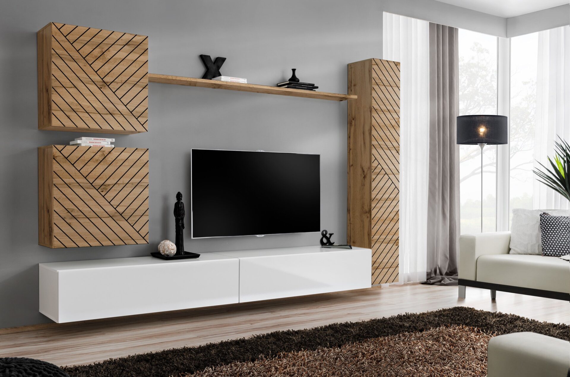 „Switch VIII“ sieninė spintelė, balta/white ASM