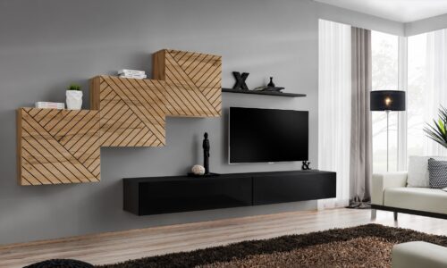 Sieninė spintelė „Switch X“ su juoda spalva, ASM