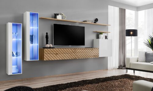 Sieninė spintelė „Switch XI“, balta/wotan ASM