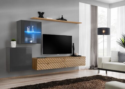 „Switch XV“ sieninė spintelė grafito/Wotan ASM