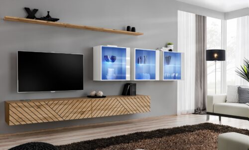 Jungiklis XVII sieninė spintelė wotan/balta ASM