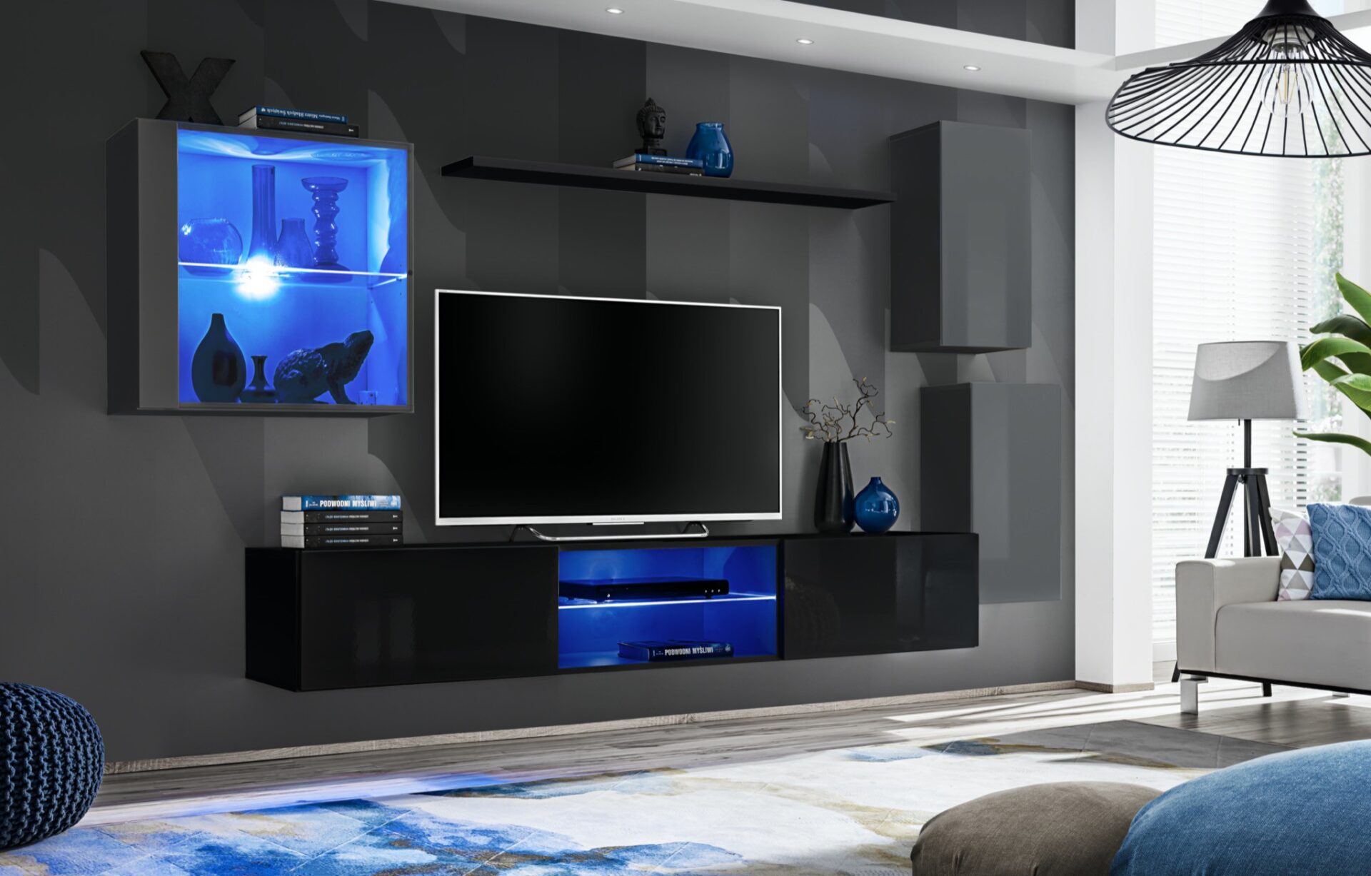 Jungiklis XXIII sieninis blokas grafito/juodos spalvos ASM