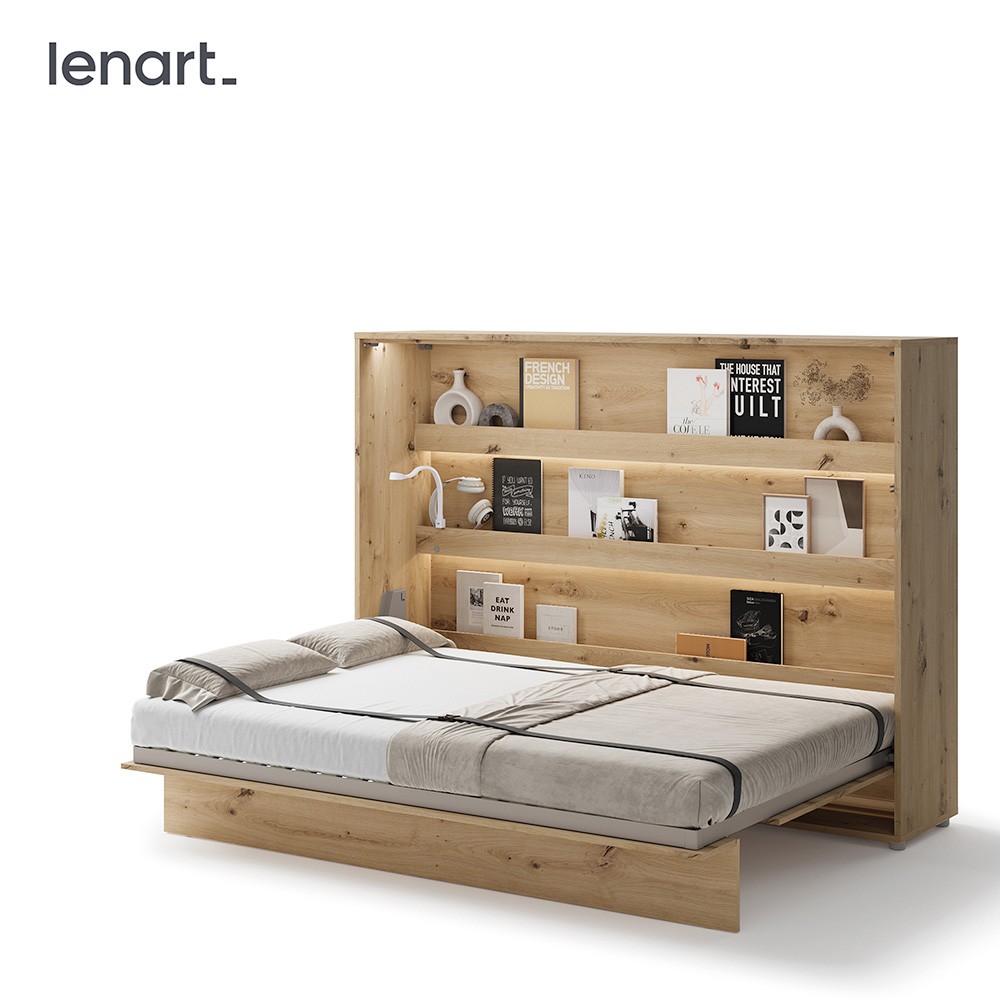 LOVOS KONCEPCIJA BC-04 - horizontali sieninė lova 140 - ąžuolo imitacija