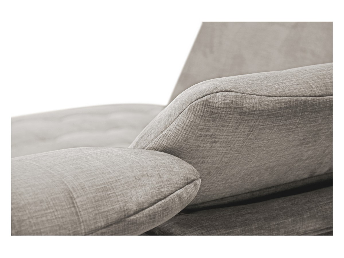 Aragon kairinė kampinė sofa su reguliuojamo aukščio galvos atrama ir sėdyne, smėlio spalvos — изображение 2