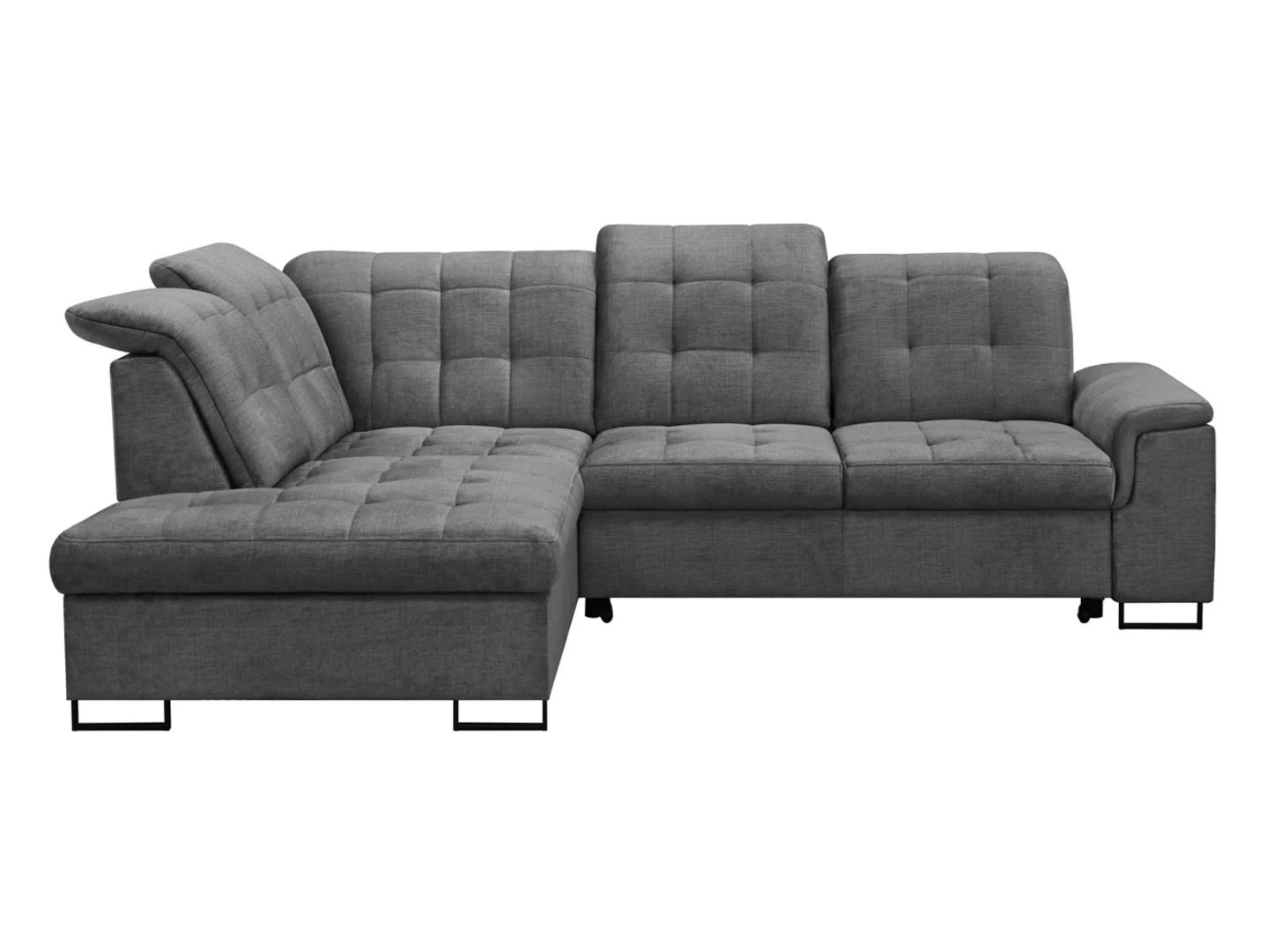 Aragon kairinė kampinė sofa su reguliuojamu galvos atlošu ir sėdyne, pilka — изображение 6