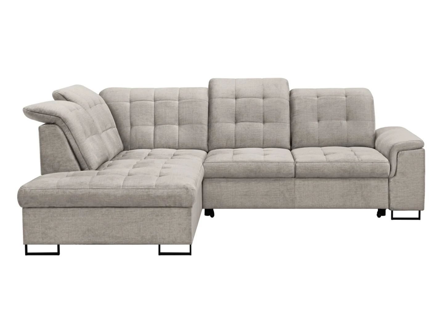 Aragon kairinė kampinė sofa su reguliuojamo aukščio galvos atrama ir sėdyne, smėlio spalvos — изображение 6