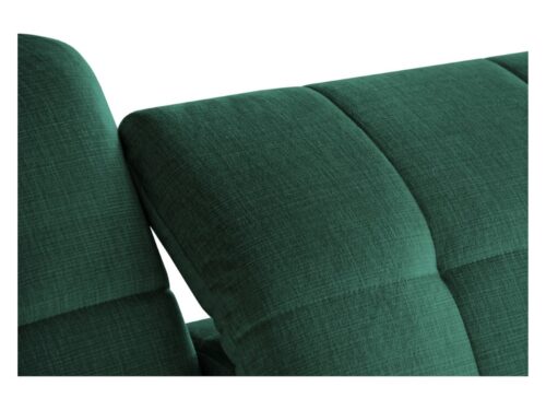 Ariado kairinė kampinė sofa, išskleidžiama, su skyriumi ir reguliuojamu atlošu, žalias aksomas