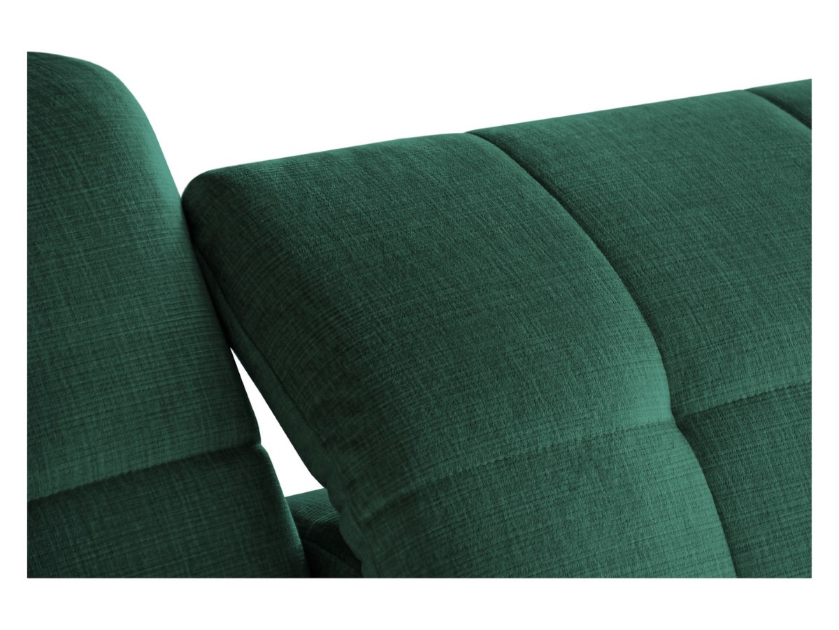 Ariado kairinė kampinė sofa, išskleidžiama, su skyriumi ir reguliuojamu atlošu, žalias aksomas