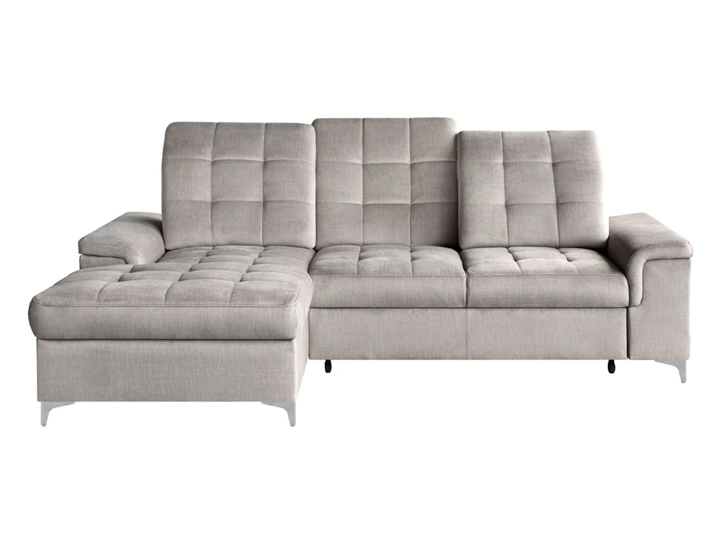 Ariado kairės pusės kampinė sofa su daiktadėže ir reguliuojamu atlošu, smėlio spalvos aksomas — изображение 6