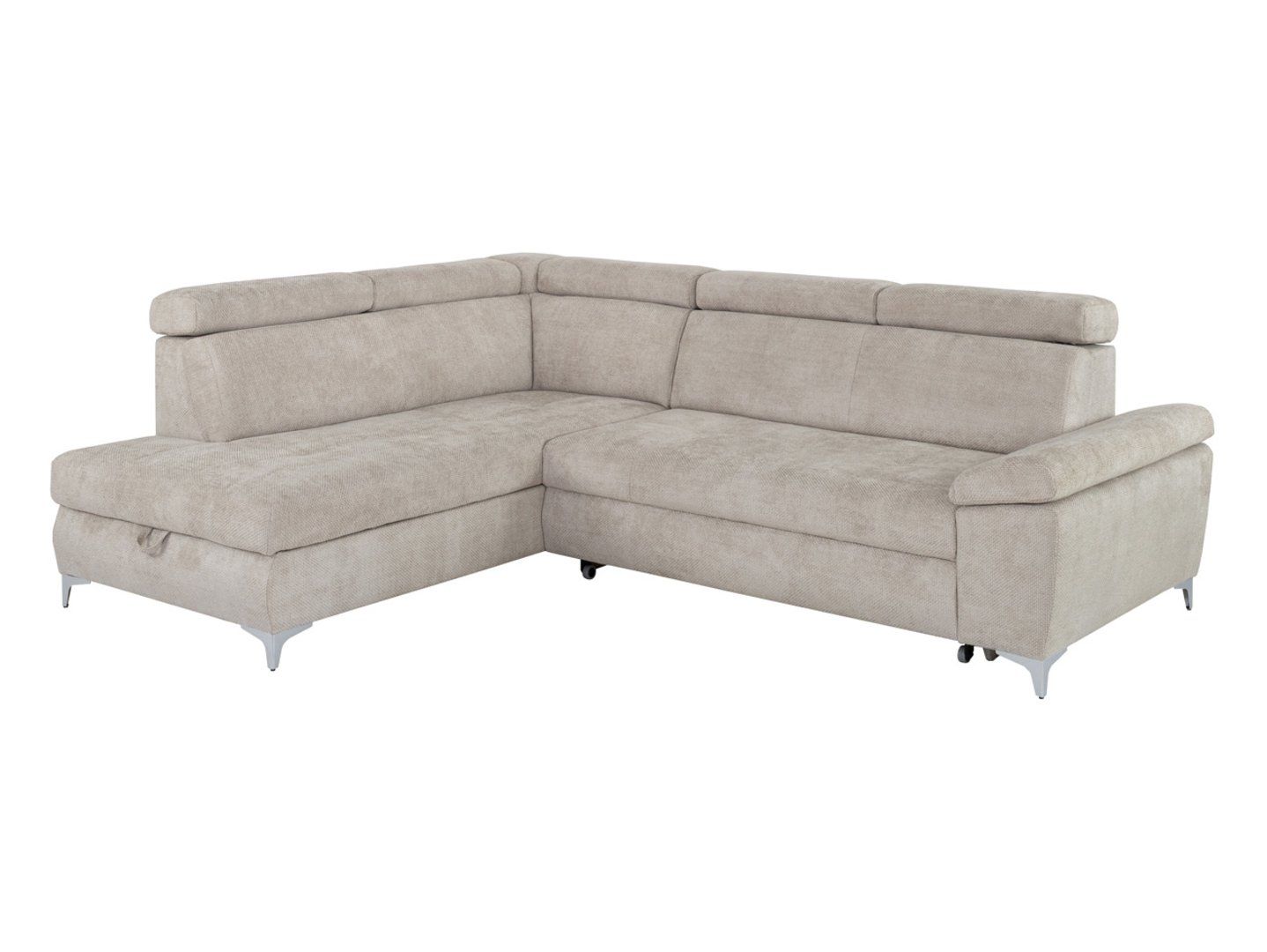 RAUL kairė išskleidžiama kampinė sofa su smėlio spalvos dėžute — изображение 2