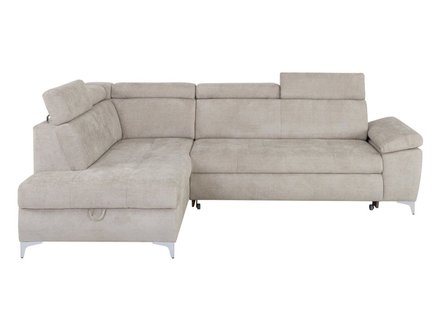 RAUL kairė išskleidžiama kampinė sofa su smėlio spalvos dėžute — изображение 3