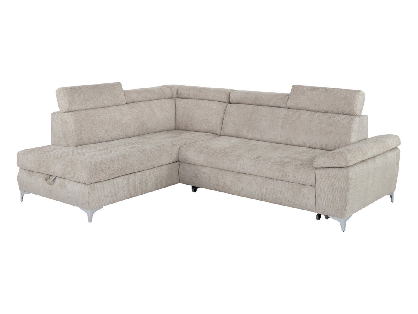 RAUL kairė išskleidžiama kampinė sofa su smėlio spalvos dėžute — изображение 5