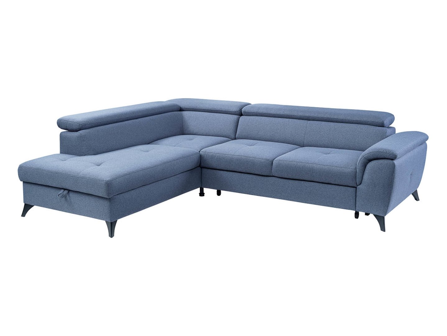 Išskleidžiama kampinė sofa su dėže kairėje Aldeia Barell 74 mėlyna