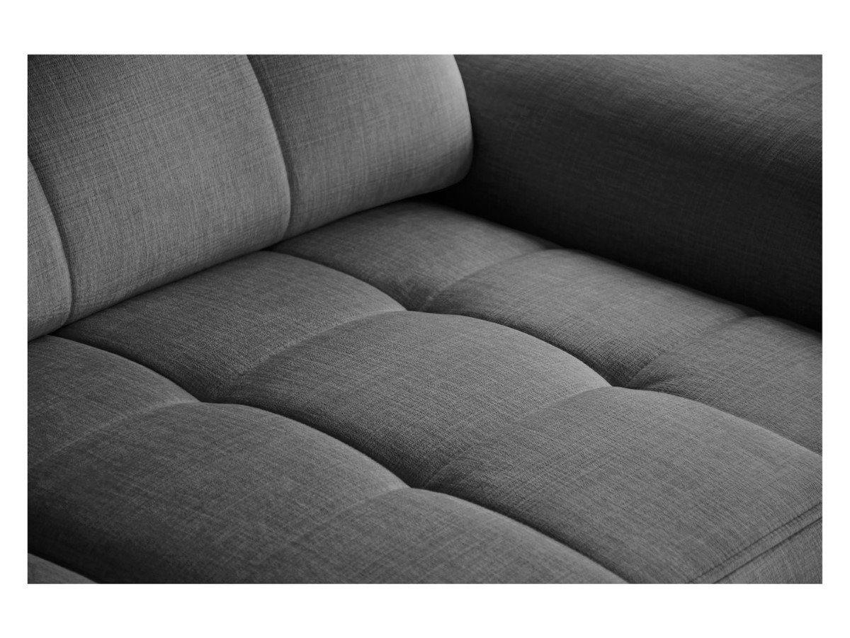 Ariado dešininė kampinė sofa, išskleidžiama, su skyriumi ir reguliuojamu atlošu, aksominė pilka