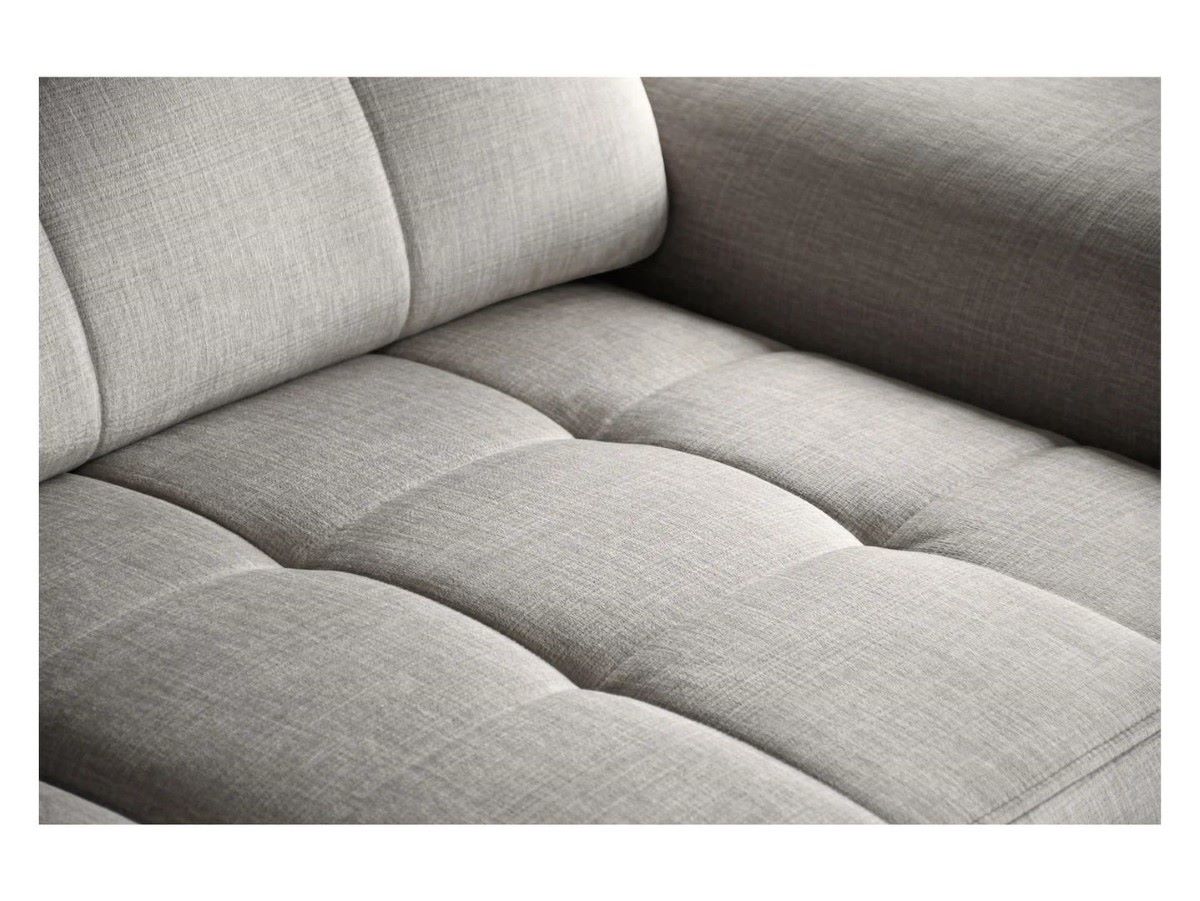 Ariado dešininė kampinė sofa, išskleidžiama, su skyriumi ir reguliuojamu atlošu, smėlio spalvos aksomas