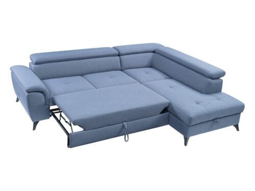 Dešinė išskleidžiama kampinė sofa su indu Aldeia Barell 74 mėlyna