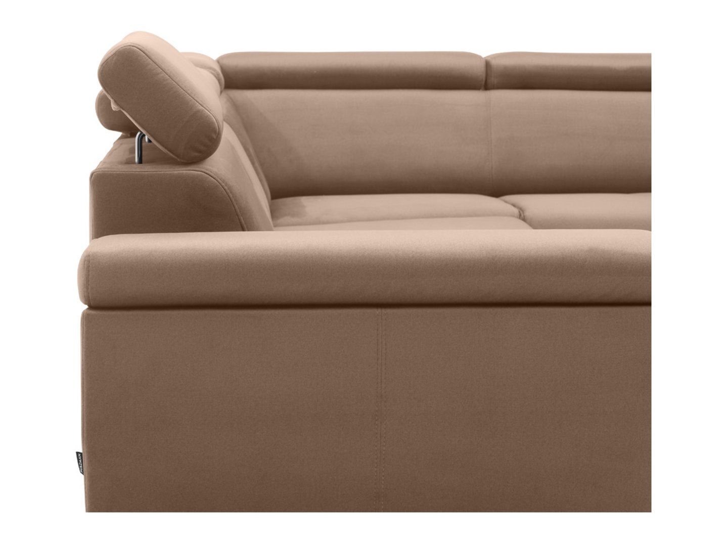 Dešinė išskleidžiama kampinė sofa su dėže ant pakeltų kojelių MELLOW Element 06