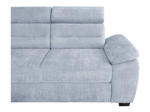 Kairinė išskleidžiama kampinė sofa su daiktadėže AGUDA, mėlyna