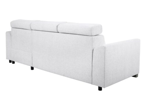 Evia universali kampinė sofa su miegojimo funkcija, indeliu ir reguliuojamais galvos atlošais, šviesiai pilka