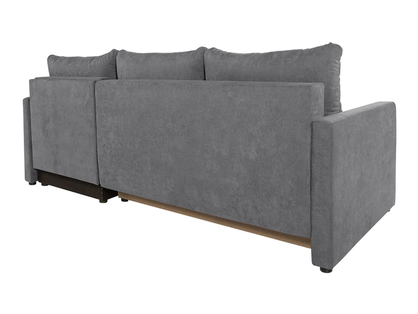 Imros universali išskleidžiama kampinė sofa su daiktadėže, pilka