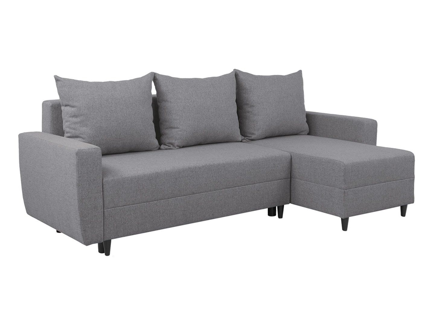 MALIN universali kampinė sofa, išskleidžiama su dėže, pinta, pilka