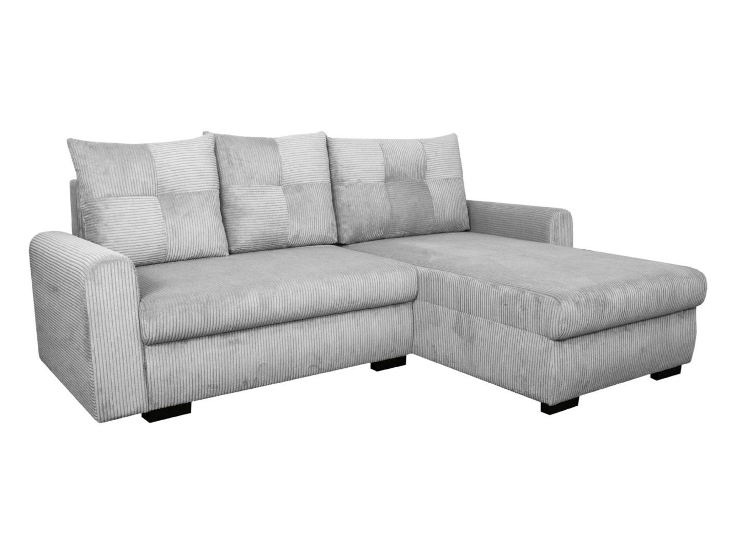 Universali išskleidžiama kampinė sofa su daiktadėže BOLZANO, pilka, velveto