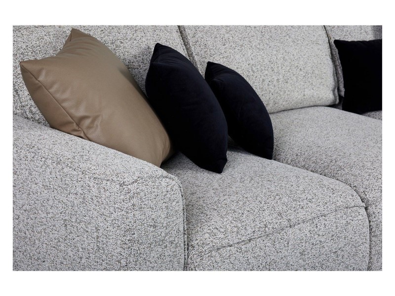 Universali kampinė sofa su miegojimo funkcija ir daiktadėže KAMI, šviesiai pilka