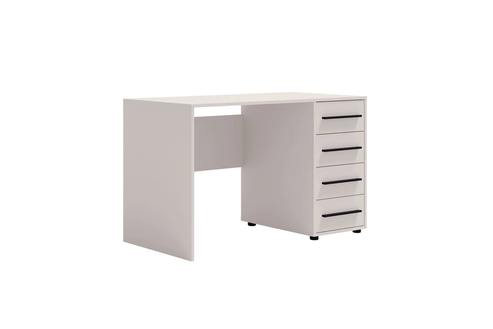 „Maxione“ rašomasis stalas, 120 cm, smėlio spalvos, modernus stalas su stalčiais, universalus dizainas, puikiai tinkantis paauglio kambariui ar biurui