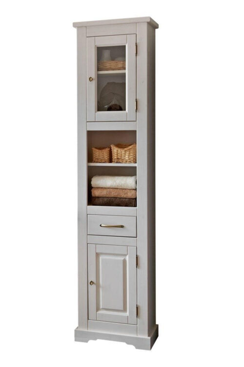 Romantiškas baltas medinis stulpas