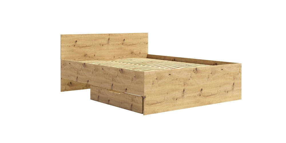 „Maxione“ lova 160x200 cm, ištraukiamo stalčiaus formos, ąžuolinė patalynės dėžė, puikiai tinkanti miegamajam, aukštas galvūgalis