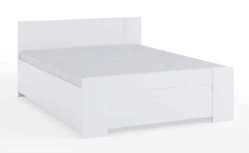 Riko lova 160×200 cm su patalynės dėže, balta, tobula lova miegamajam, kraštai apdailinti ABS fanera, nesenstantis dizainas