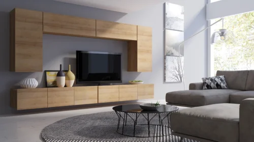 Apulijos XIII auksinio ąžuolo sieninė spintelė – išskirtinai stilinga, paprastų formų, tinkanti bet kokiam interjerui