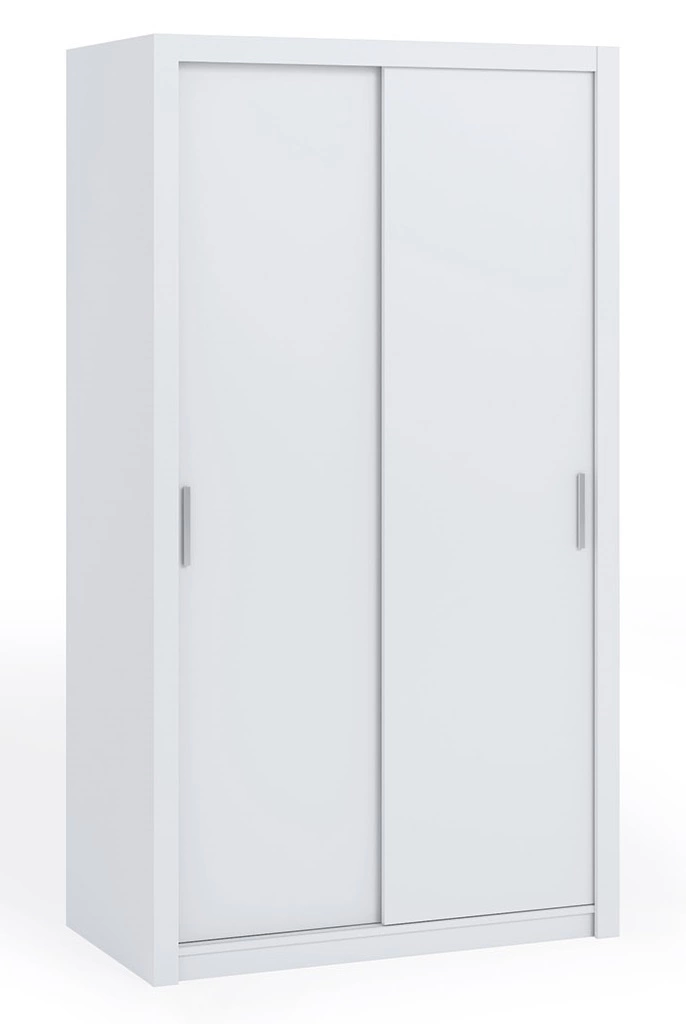 „Rico“ stumdoma spinta, 120 cm, balta, funkcionalus baldas, klasikinės formos, ideali spinta miegamajam ar prieškambariui