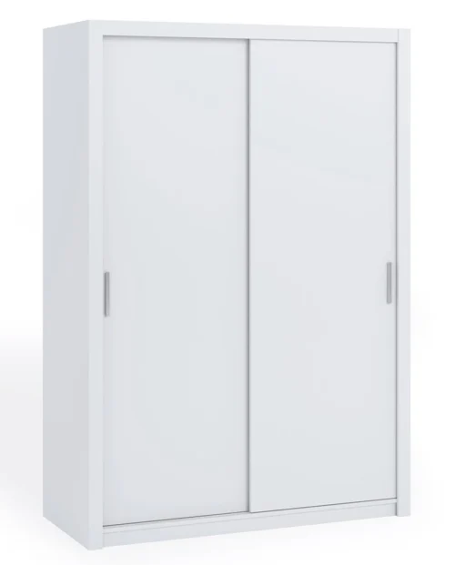 „Rico“ stumdoma spinta, 150 cm, balta, funkcionalus baldas, klasikinės formos, ideali spinta miegamajam, persirengimo kambariui ar prieškambariui