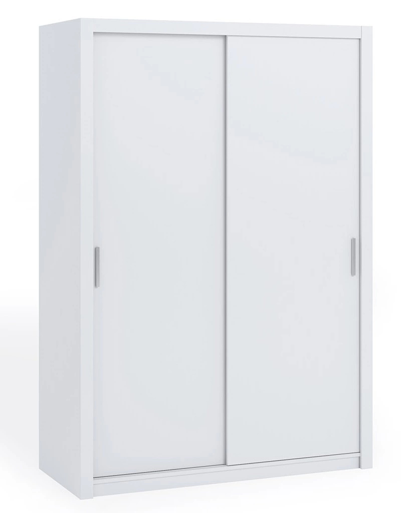 „Rico“ stumdoma spinta, 150 cm, balta, funkcionalus baldas, klasikinės formos, ideali spinta miegamajam, persirengimo kambariui ar prieškambariui