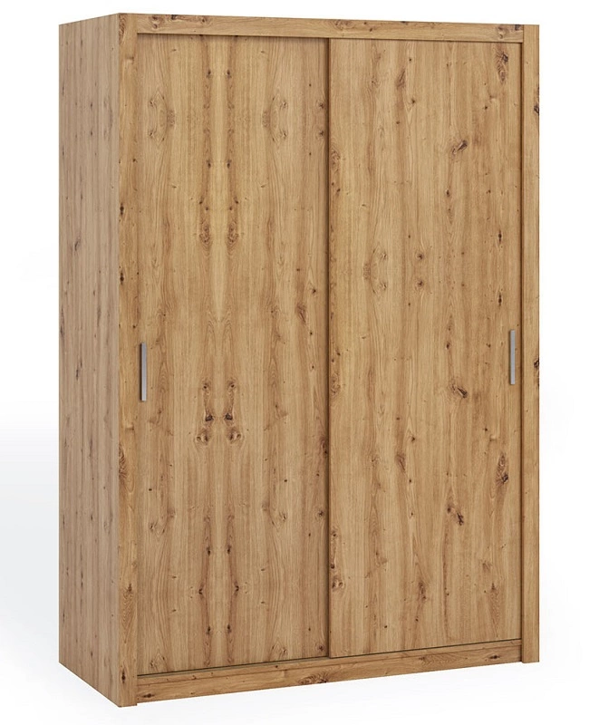 „Rico“ stumdoma spinta, 150 cm, meniško ąžuolo spalvos, funkcionalus baldas, klasikinės formos, ideali spinta miegamajam, persirengimo kambariui ar prieškambariui