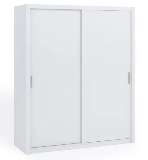 „Rico“ stumdoma spinta, 180 cm, balta, funkcionalus baldas, klasikinės formos, ideali spinta miegamajam, persirengimo kambariui ar prieškambariui