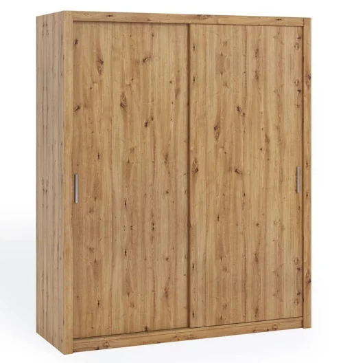 „Rico“ stumdoma spinta, 180 cm, meniško ąžuolo spalvos, funkcionalus baldas, klasikinės formos, ideali spinta miegamajam, persirengimo kambariui ar prieškambariui