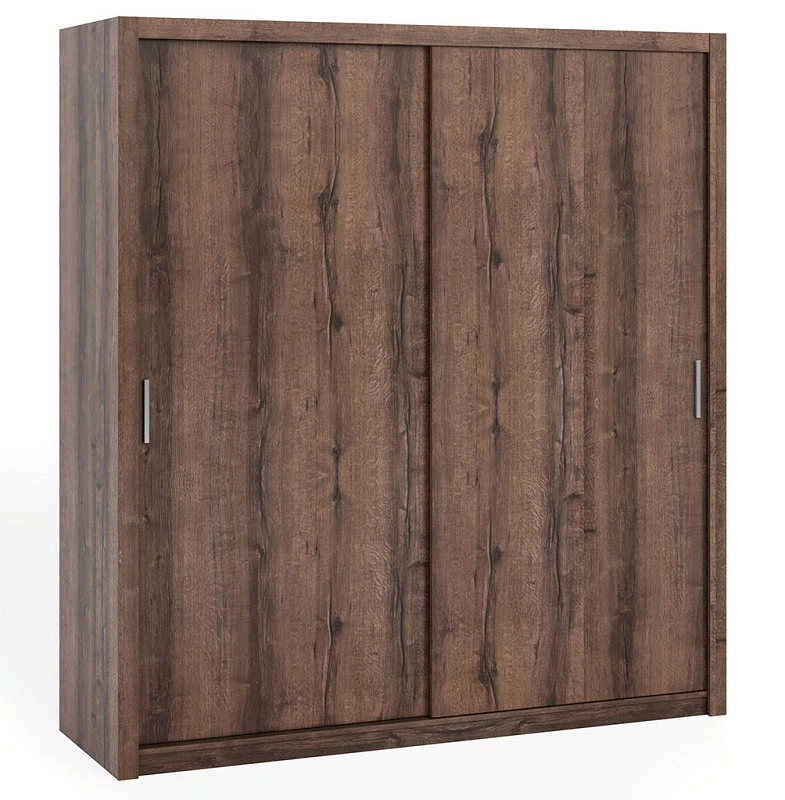 Rico stumdoma spinta 200 cm, vienuolyno ąžuolas, erdvi spinta miegamajam, persirengimo kambariui ar prieškambariui, klasikinė forma su geometrinėmis figūromis